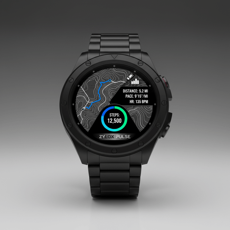 Men AMOLED Watch Steel Strip Black - Zylox Pulse