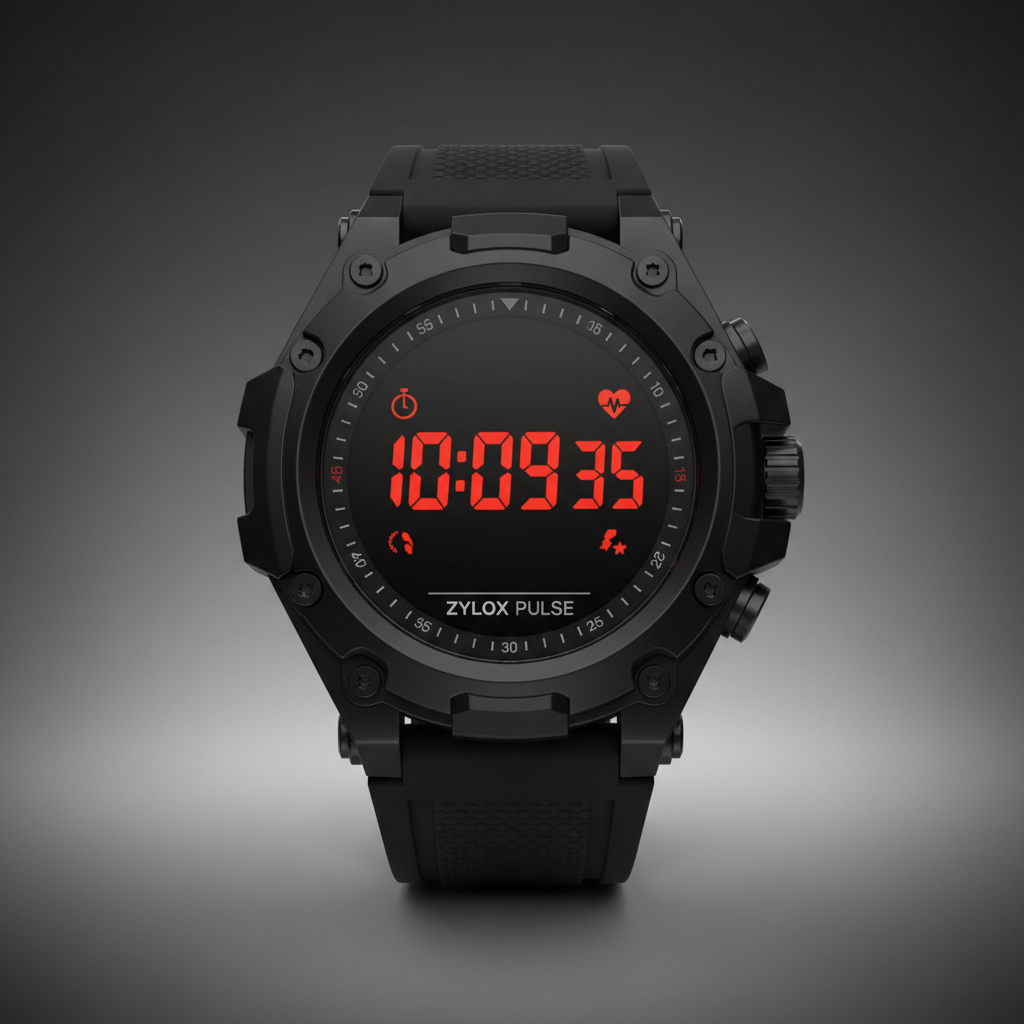 LED Digital Watch Black - Zylox Pulse