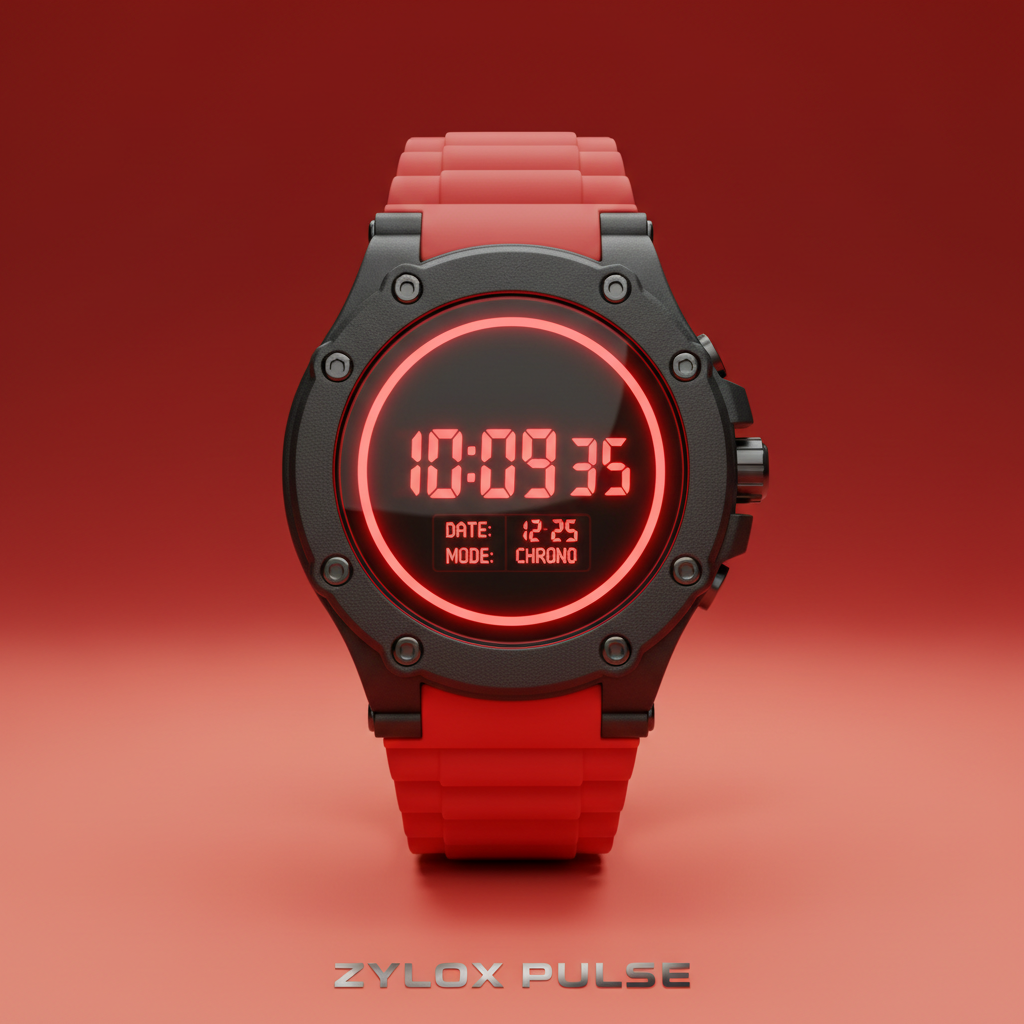 LED Digital Watch Red - Zylox Pulse