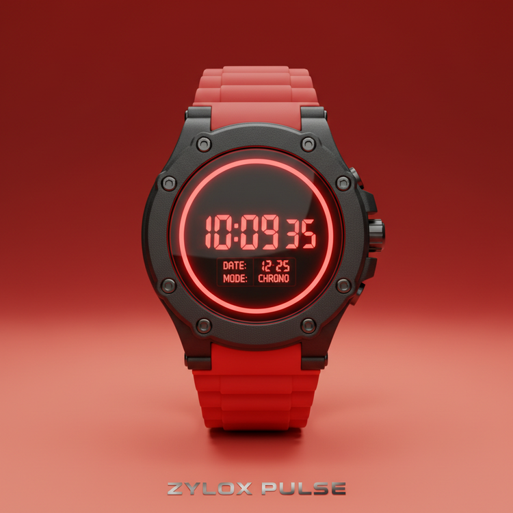 LED Digital Watch Red - Zylox Pulse