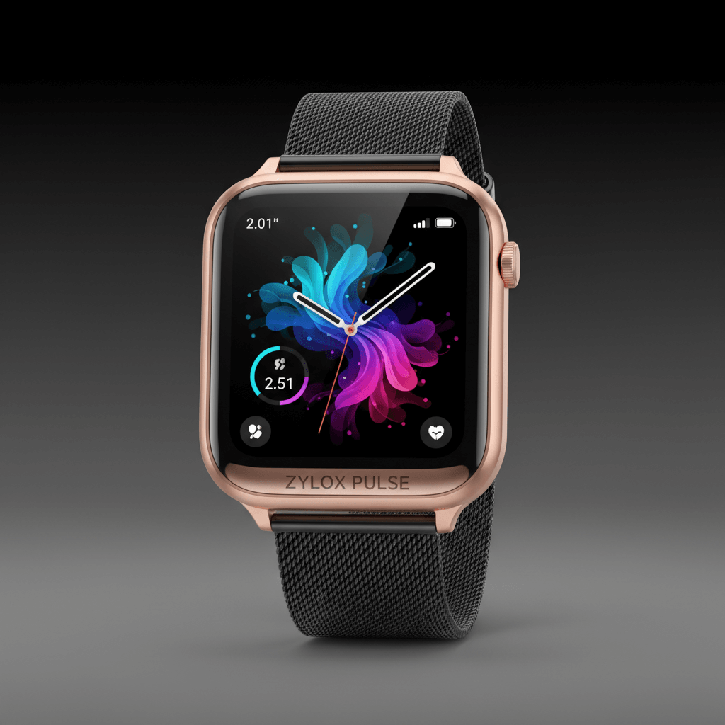 LIGE Smart Watch Mesh Belt Black - Zylox Pulse