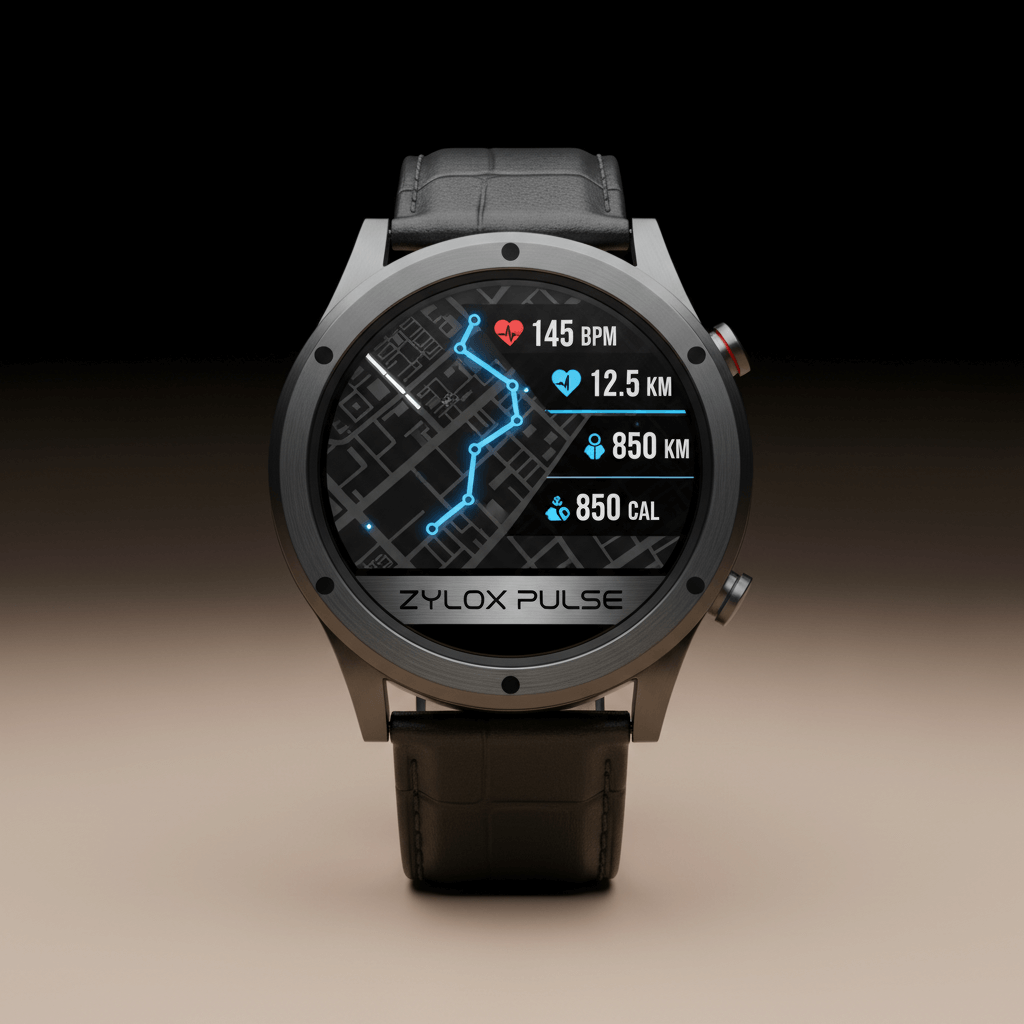 Men AMOLED Watch Belt Black - Zylox Pulse