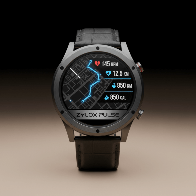 Men AMOLED Watch Belt Black - Zylox Pulse