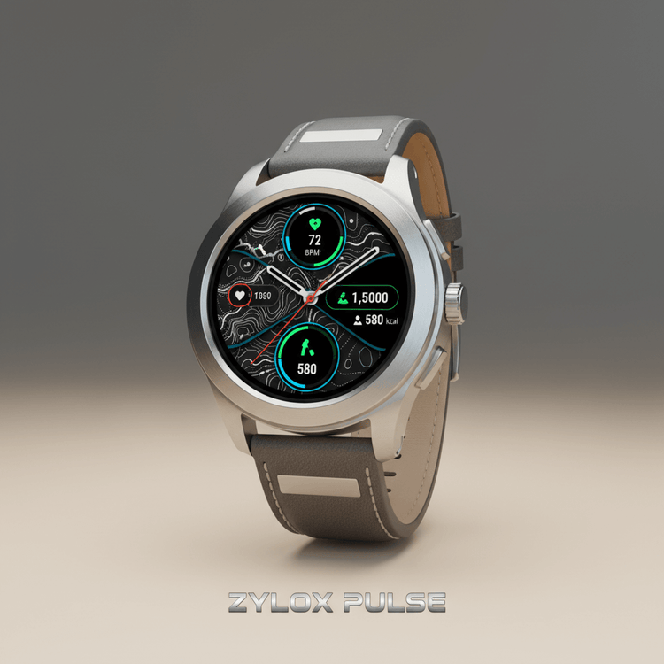 Men AMOLED Watch Belt Silvery - Zylox Pulse