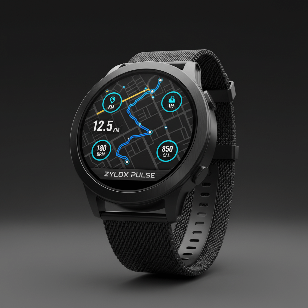 Men AMOLED Watch Mesh Belt Black - Zylox Pulse