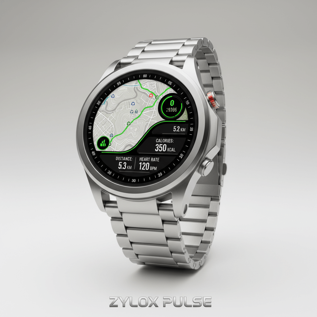 Men AMOLED Watch Steel Strip Silvery - Zylox Pulse