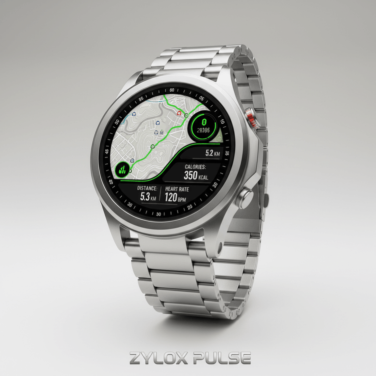 Men AMOLED Watch Steel Strip Silvery - Zylox Pulse
