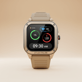 Men Smart Watch Beige Silicone - Zylox Pulse