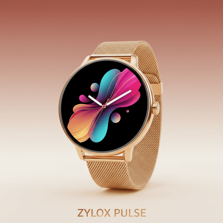 NFC Smart Watch Gold Mesh - Zylox Pulse